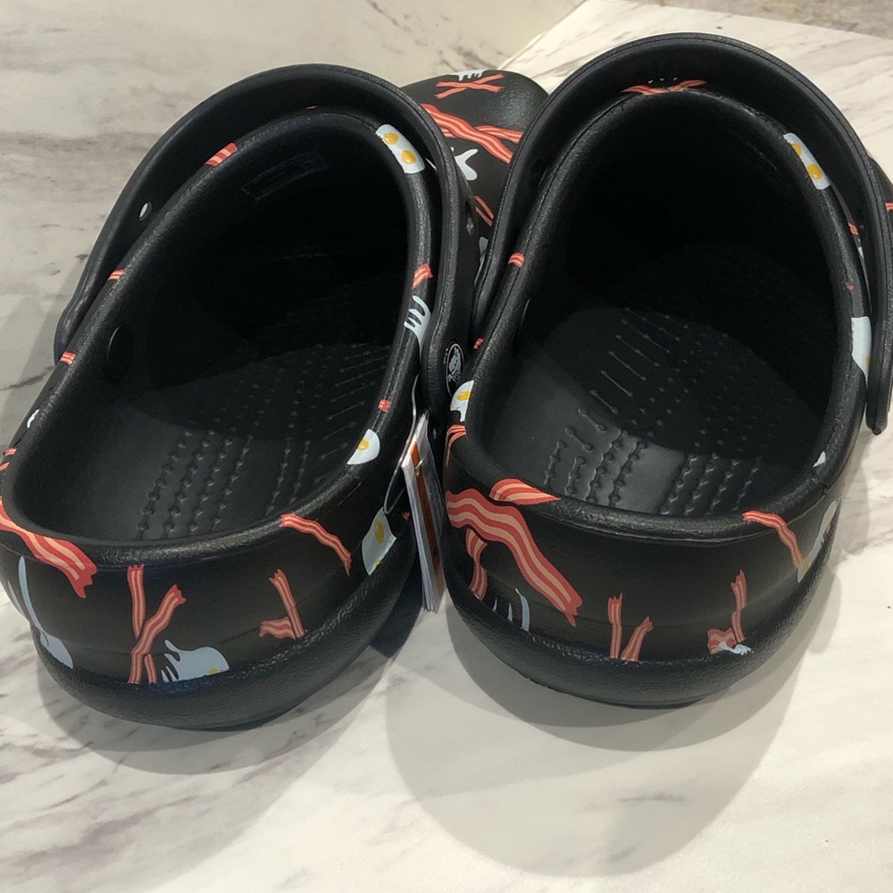 Crocs Bistro Graphic Clog Black Eggs Bacon Unisex - Picture 6 of 10